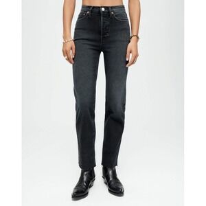 Re/Done Black 70s‎ Stove Pipe Straight Jeans Size 29